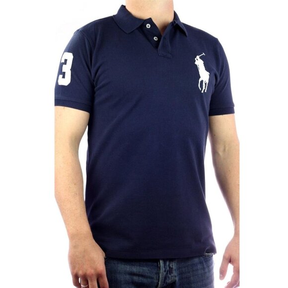 Polo Ralph Lauren Big Pony Mesh Short Sleeve Polo Shirt Big & Tall Navy 3XB